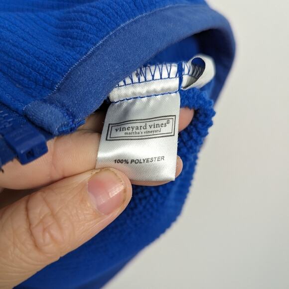 Vineyard Vines Windcrest Blue Grid Fleece Zip Up Vest Size M - Picture 8 of 8